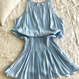 Flowy halter blue dress